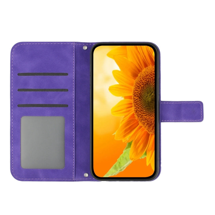 Skin Feel Sun Flower Embossed Leather Phone Case with Lanyard, For OnePlus Nord CE4, For OnePlus 12R 5G Global, For OnePlus 12 5G Global, For OnePlus Nord CE 3 Lite