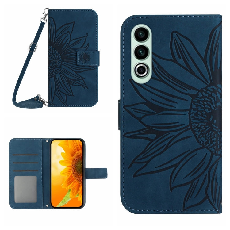 Skin Feel Sun Flower Embossed Leather Phone Case with Lanyard, For OnePlus Nord CE4, For OnePlus 12R 5G Global, For OnePlus 12 5G Global, For OnePlus Nord CE 3 Lite
