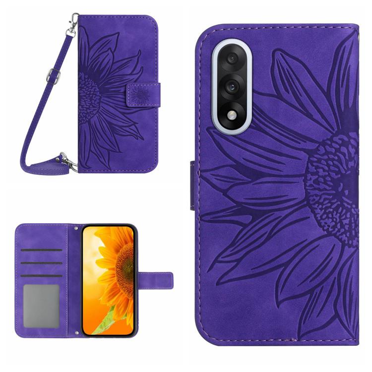 Skin Feel Sun Flower Embossed Leather Phone Case with Lanyard, For OnePlus Nord 6 5G, For OnePlus 15R, For OnePlus 15 5G, For OnePlus Nord 5 5G / Ace 5 Ultra