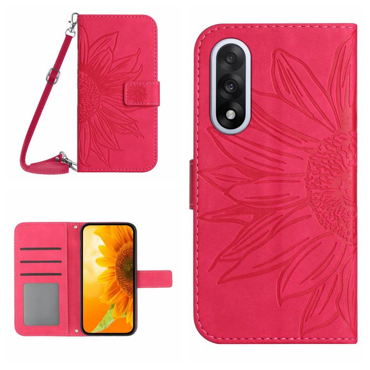 Skin Feel Sun Flower Embossed Leather Phone Case with Lanyard, For OnePlus Nord 6 5G, For OnePlus 15R, For OnePlus 15 5G, For OnePlus Nord 5 5G / Ace 5 Ultra