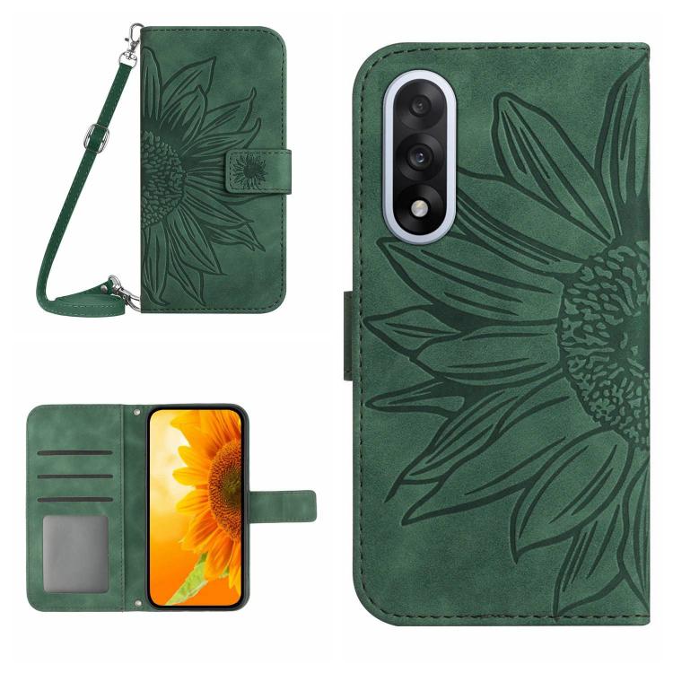 Skin Feel Sun Flower Embossed Leather Phone Case with Lanyard, For OnePlus 15R, For OnePlus 15 5G, For OnePlus Nord 5 5G / Ace 5 Ultra, For OnePlus 13T