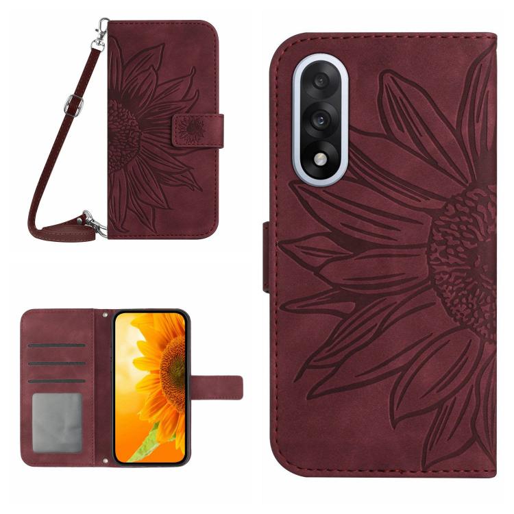 Skin Feel Sun Flower Embossed Leather Phone Case with Lanyard, For OnePlus Nord 6 5G, For OnePlus 15R, For OnePlus 15 5G, For OnePlus Nord 5 5G / Ace 5 Ultra