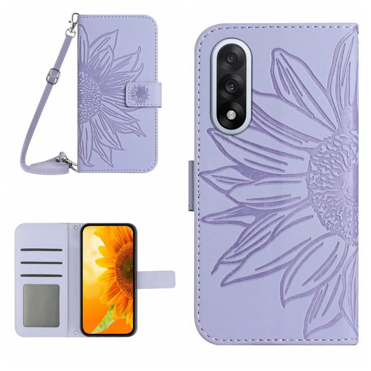 Skin Feel Sun Flower Embossed Leather Phone Case with Lanyard, For OnePlus Nord 6 5G, For OnePlus 15R, For OnePlus 15 5G, For OnePlus Nord 5 5G / Ace 5 Ultra