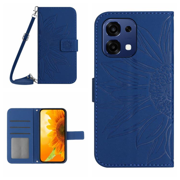 Skin Feel Sun Flower Embossed Leather Phone Case with Lanyard, For OnePlus Nord 6 5G, For OnePlus 15R, For OnePlus 15 5G, For OnePlus Nord 5 5G / Ace 5 Ultra