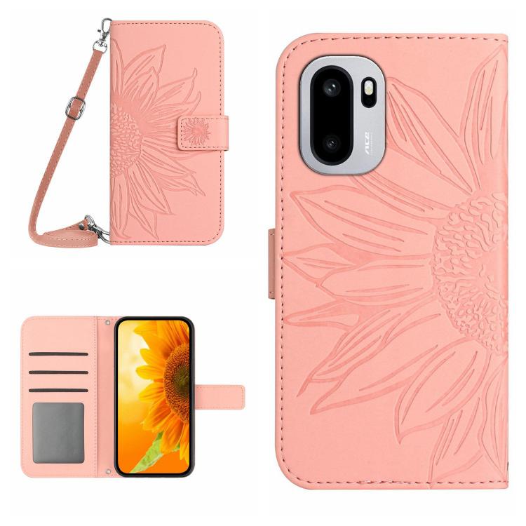 Skin Feel Sun Flower Embossed Leather Phone Case with Lanyard, For OnePlus Nord 6 5G, For OnePlus 15R, For OnePlus 15 5G, For OnePlus Nord 5 5G / Ace 5 Ultra