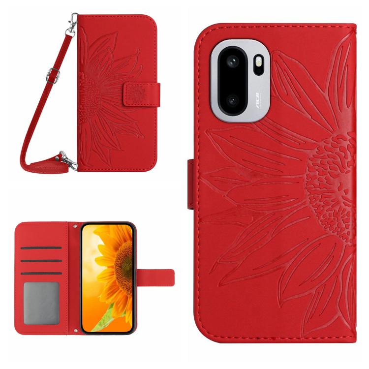 Skin Feel Sun Flower Embossed Leather Phone Case with Lanyard, For OnePlus Nord 6 5G, For OnePlus 15R, For OnePlus 15 5G, For OnePlus Nord 5 5G / Ace 5 Ultra