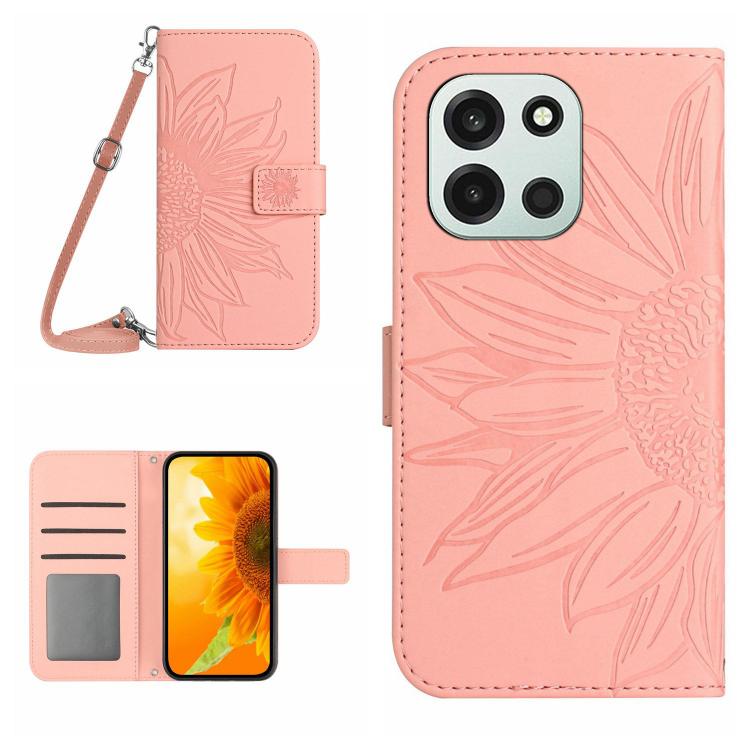 Skin Feel Sun Flower Embossed Leather Phone Case with Lanyard, For OnePlus Nord 6 5G, For OnePlus 15R, For OnePlus 15 5G, For OnePlus Nord 5 5G / Ace 5 Ultra