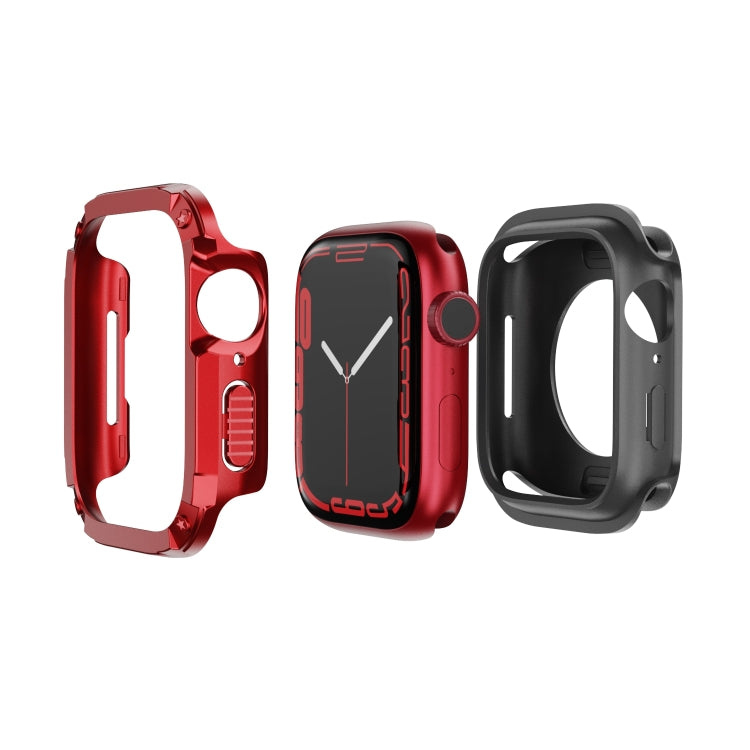 2-in-1 PC Hybrid TPU Armor Watch Case, For Apple Watch Series 6 / 5 / 4 / SE 44mm, For Apple Watch Series 6 / 5 / 4 / SE 40mm, For Apple Watch Ultra 3 / 2 / 1 49mm, For Apple Watch Series 9 / 8 / 7 45mm, For Apple Watch Series 9 / 8 / 7 41mm