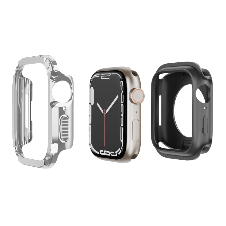 2-in-1 PC Hybrid TPU Armor Watch Case, For Apple Watch Series 6 / 5 / 4 / SE 44mm, For Apple Watch Series 6 / 5 / 4 / SE 40mm, For Apple Watch Ultra 3 / 2 / 1 49mm, For Apple Watch Series 9 / 8 / 7 45mm, For Apple Watch Series 9 / 8 / 7 41mm