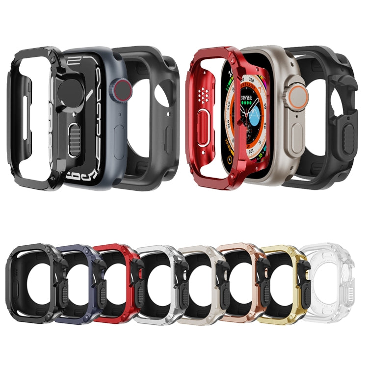 2-in-1 PC Hybrid TPU Armor Watch Case, For Apple Watch Series 6 / 5 / 4 / SE 44mm, For Apple Watch Series 6 / 5 / 4 / SE 40mm, For Apple Watch Ultra 3 / 2 / 1 49mm, For Apple Watch Series 9 / 8 / 7 45mm, For Apple Watch Series 9 / 8 / 7 41mm