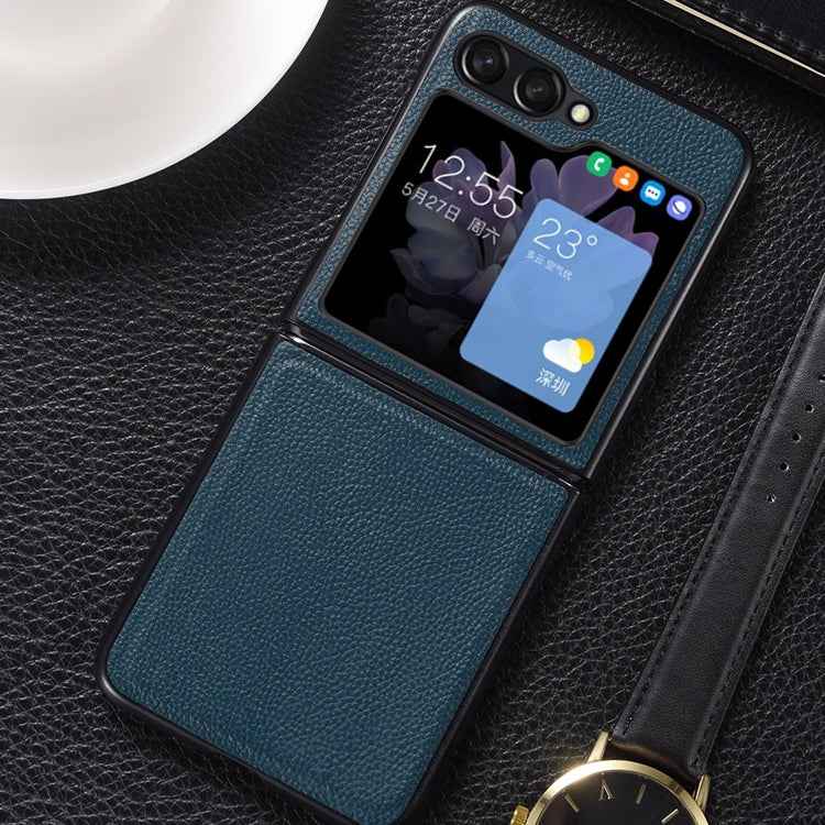 Genuine Leather Shockproof Protective Phone Case, For Samsung Galaxy Z Flip6 / Flip7 FE, For Samsung Galaxy Z Flip5