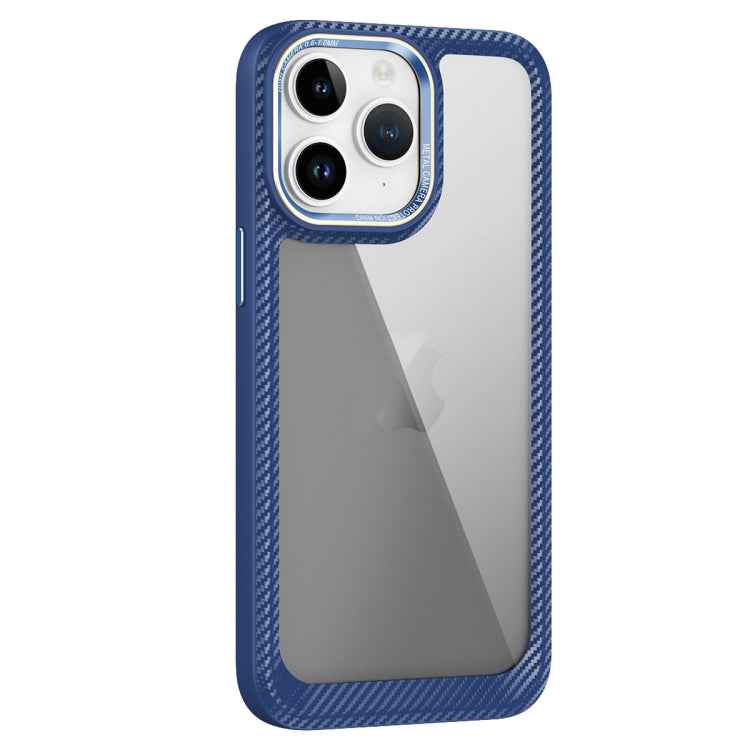Carbon Fiber Transparent Back Panel Phone Case, For iPhone 11 Pro Max, For iPhone 11