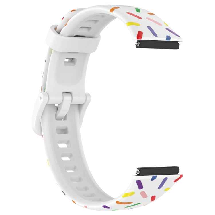 Sports Rainbow Dots Silicone Watch Band, For Huawei Band 7