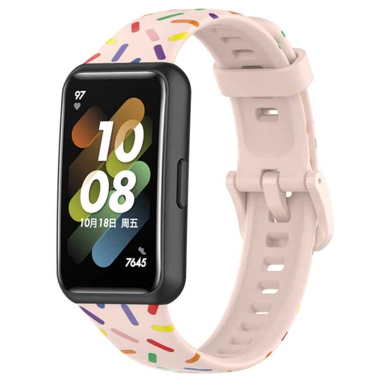 Sports Rainbow Dots Silicone Watch Band, For Huawei Band 7