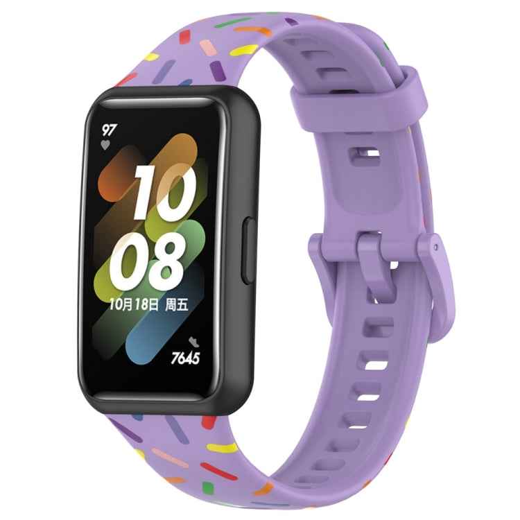 Sports Rainbow Dots Silicone Watch Band, For Huawei Band 7