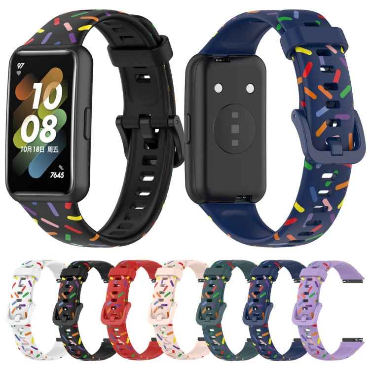 Sports Rainbow Dots Silicone Watch Band, For Huawei Band 7