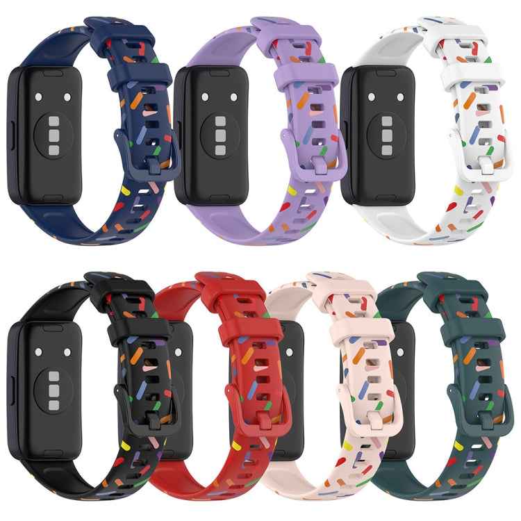 Sports Rainbow Dots Silicone Watch Band, For Huawei Band 10 / 9 / 8