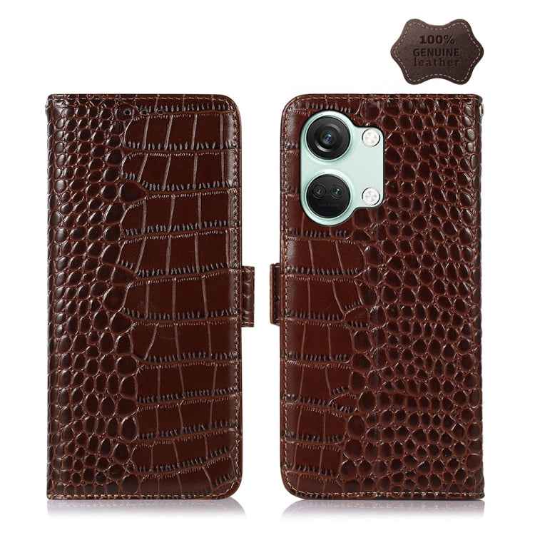 Crocodile Top Layer Cowhide Leather Phone Case, For OnePlus Nord 3 / Ace 2V