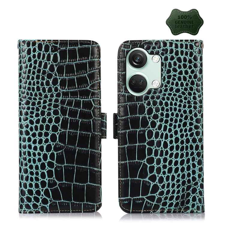 Crocodile Top Layer Cowhide Leather Phone Case, For OnePlus Nord 3 / Ace 2V