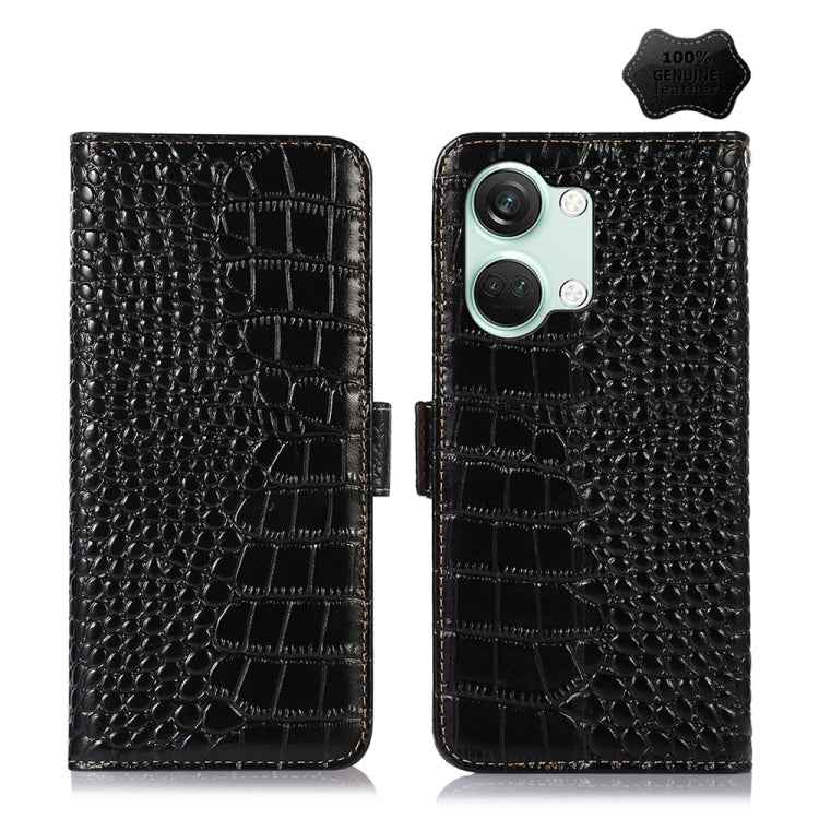 Crocodile Top Layer Cowhide Leather Phone Case, For OnePlus Nord 3 / Ace 2V