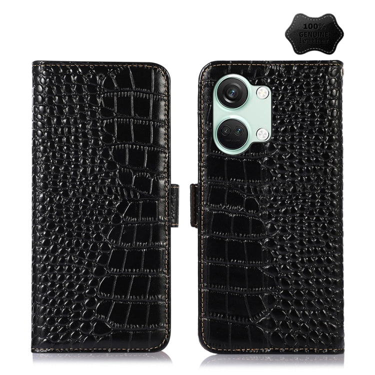 Crocodile Top Layer Cowhide Leather Phone Case, For OnePlus Ace 2 Pro, For OnePlus Nord CE3 5G, For OnePlus Nord 3 / Ace 2V