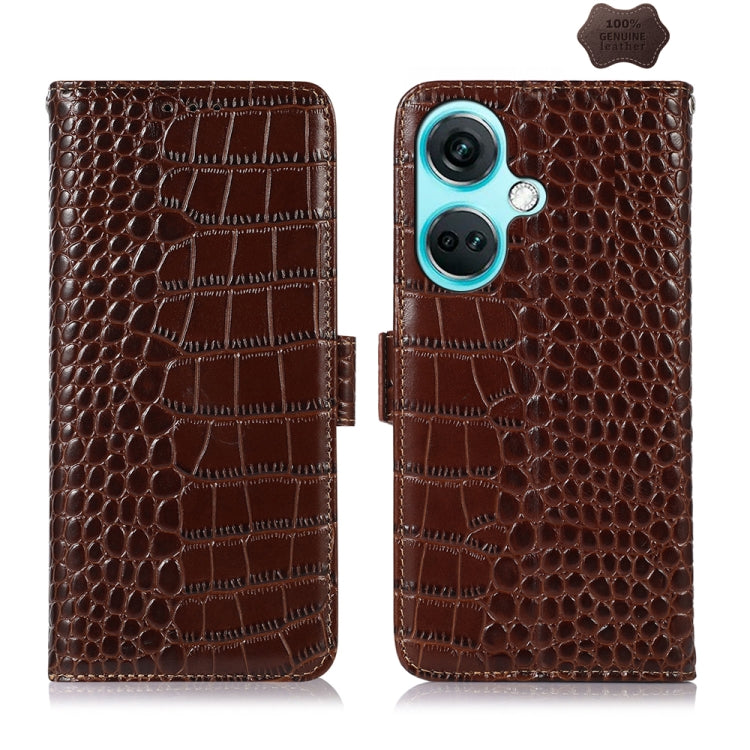Crocodile Top Layer Cowhide Leather Phone Case, For OnePlus Ace 2 Pro, For OnePlus Nord CE3 5G, For OnePlus Nord 3 / Ace 2V