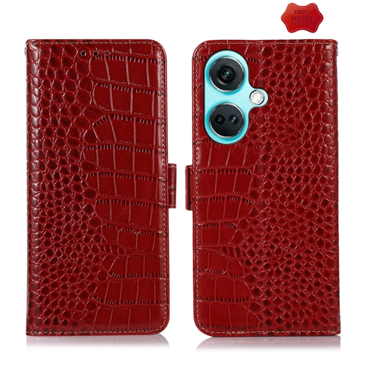 Crocodile Top Layer Cowhide Leather Phone Case, For OnePlus Ace 2 Pro, For OnePlus Nord CE3 5G, For OnePlus Nord 3 / Ace 2V