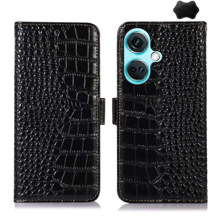 Crocodile Top Layer Cowhide Leather Phone Case, For OnePlus Ace 2 Pro, For OnePlus Nord CE3 5G, For OnePlus Nord 3 / Ace 2V