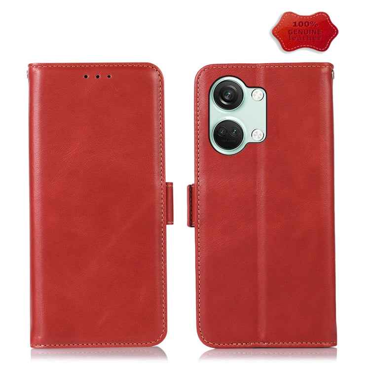 Magnetic Crazy Horse Texture Genuine Leather RFID Phone Case, For OnePlus Nord 3 / Ace 2V
