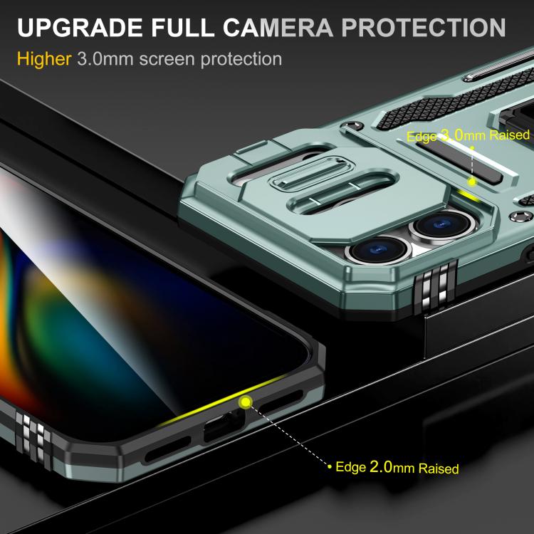 Armor PC + TPU Camera Shield Phone Case, For iPhone 18 Pro / 17 Pro, For iPhone 18 Pro Max / 17 Pro Max, For iPhone 17e / 16e, For iPhone 17, For iPhone Air, For iPhone 16 Pro Max