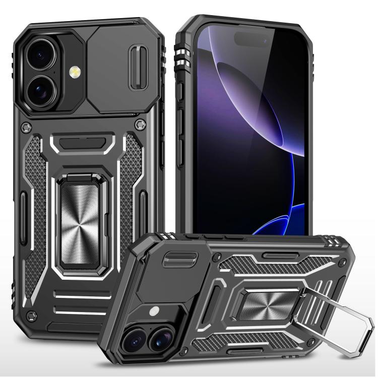 Armor PC + TPU Camera Shield Phone Case, For iPhone 18 Pro / 17 Pro, For iPhone 18 Pro Max / 17 Pro Max, For iPhone 17e / 16e, For iPhone 17, For iPhone Air, For iPhone 16 Pro Max
