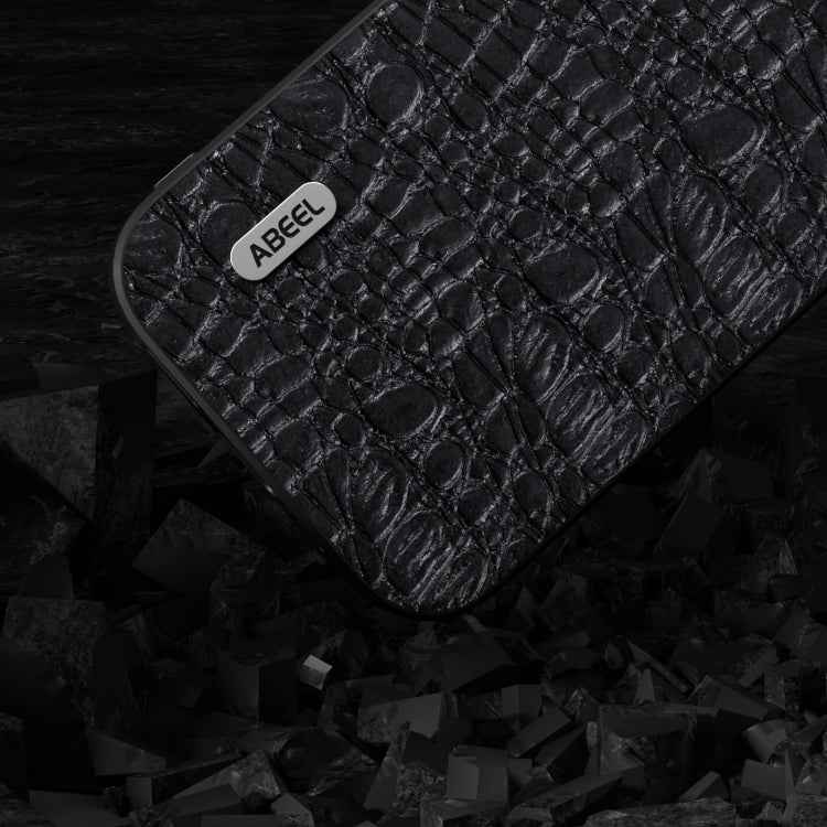 ABEEL Genuine Leather Canopy Black Edge Phone Case, For iPhone 15 Pro Max, For iPhone 15 Pro, For iPhone 15 Plus, For iPhone 15