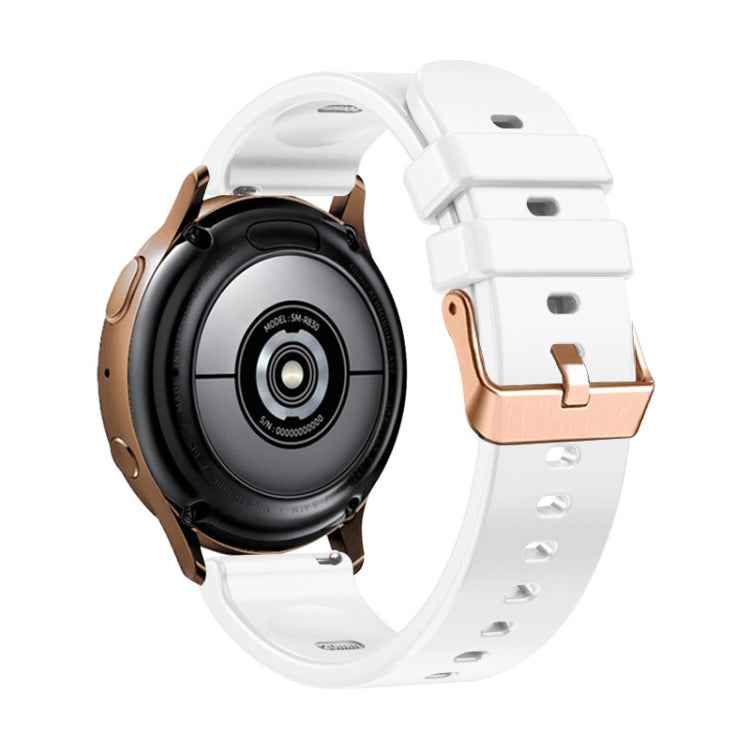 20mm Solid Color Rose Gold Buckle Silicone Watch Band, For Amazfit GTR Mini / Bip 3 / Bip 3 Pro