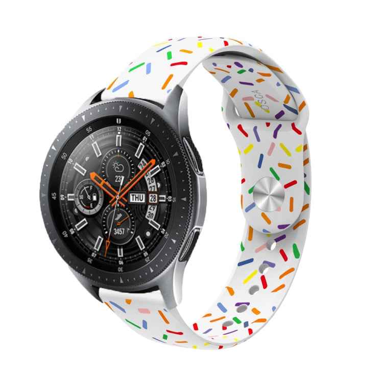 20mm Sports Rainbow Dots Silicone Watch Band, For Garmin Venu / SQ / SQ2 / Venu 2 Plus