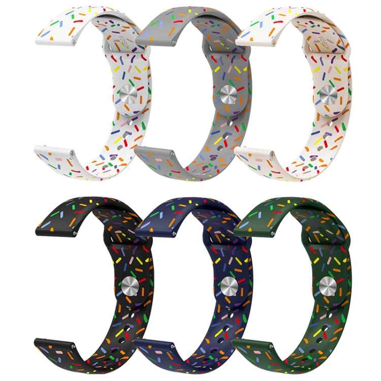 20mm Sports Rainbow Dots Silicone Watch Band, For Garmin Venu / SQ / SQ2 / Venu 2 Plus