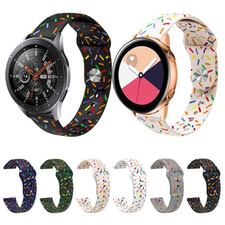 20mm Sports Rainbow Dots Silicone Watch Band, For Garmin Venu / SQ / SQ2 / Venu 2 Plus