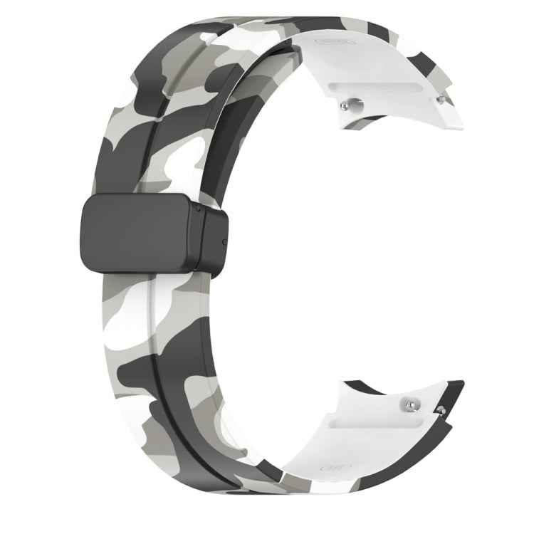 Magnetic Clasp Camouflage Silicone Watch Band, For Samsung Galaxy Watch5 / 5 Pro / Watch 4 / 4 Classic