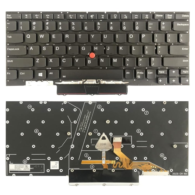 Clavier rétroéclairé pour ordinateur portable Lenovo ThinkPad X1 Nano, version américaine