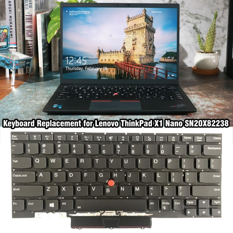 Clavier rétroéclairé pour ordinateur portable Lenovo ThinkPad X1 Nano, version américaine