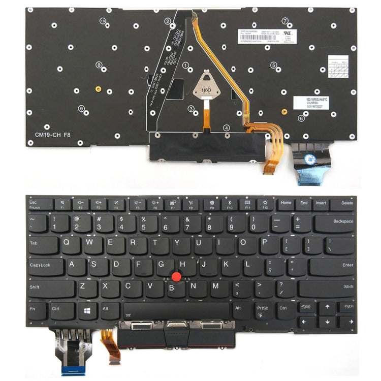 Clavier rétroéclairé pour ordinateur portable Lenovo ThinkPad X1 Carbon 8e génération 2020, version américaine