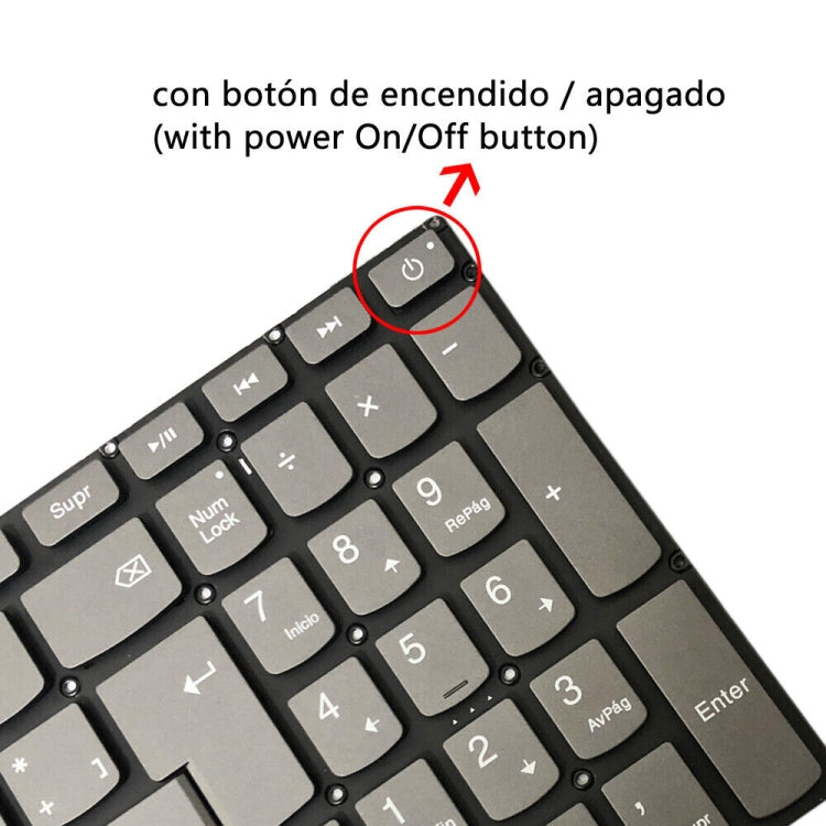 Clavier rétroéclairé pour ordinateur portable Lenovo IdeaPad 320-15ABR/320-15AST, version espagnole, avec bouton d'alimentation et touche Entrée