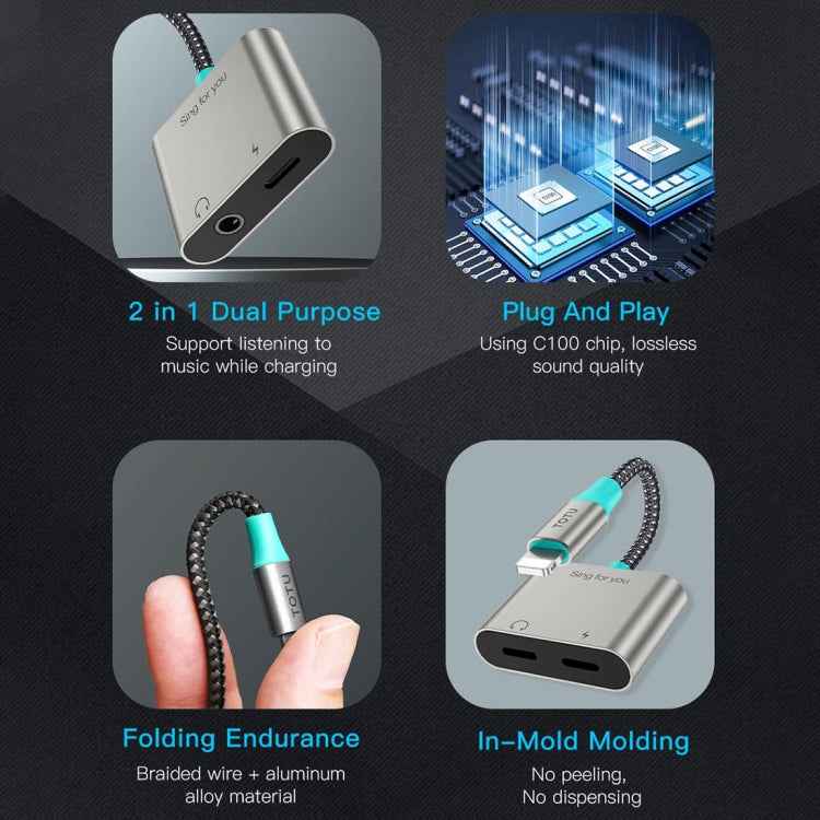 TOTU AD-2 8 Pin to 8 Pin + 3.5mm Audio Adapter