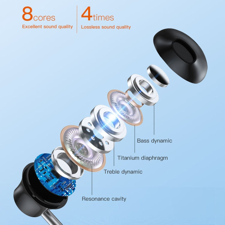 TOTU EP-3 In-Ear Wired Earphone Cable Length:1.2m, 3.5mm, 8 Pin, USB-C / Type-C