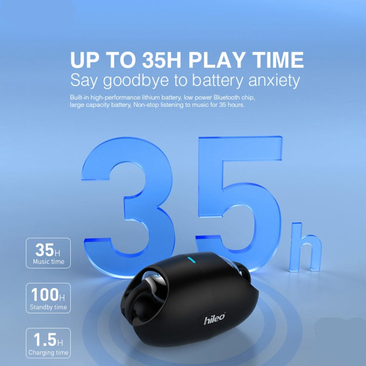 Hileo Hi80 TWS Wireless Bluetooth IPX5 Waterproof In-ear Sports Noise Reduction Earphone, Hi80