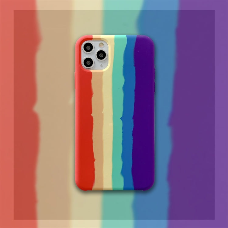 Rainbow Liquid Silicone Shockproof Coverage Protective Case, For iPhone 11 Pro, For iPhone 11 Pro Max