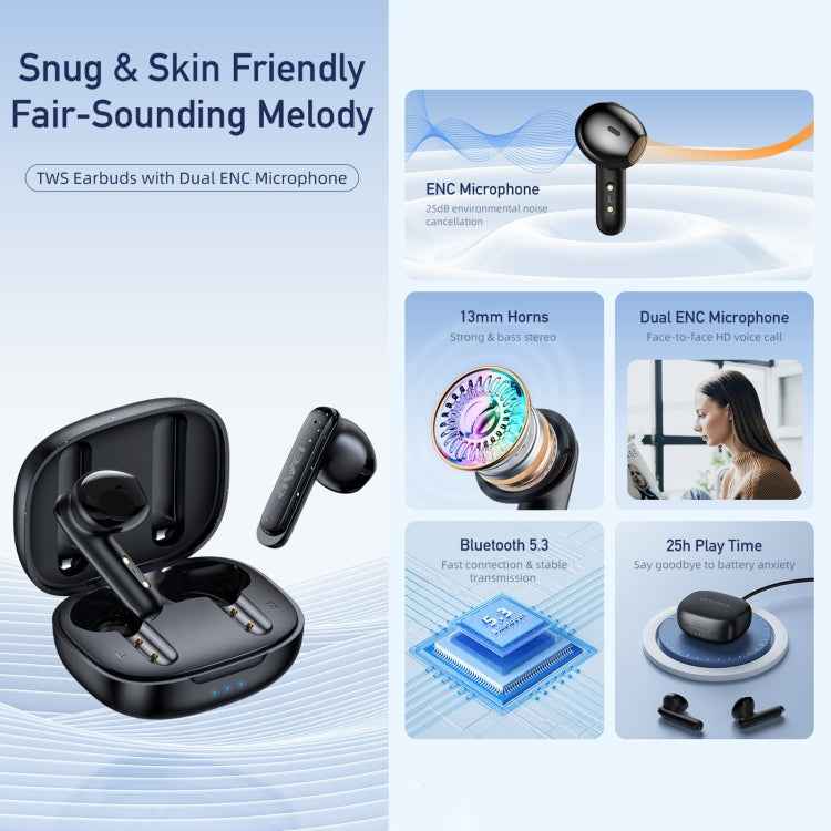 awei T66 ENC Noise Reduction TWS Bluetooth Earbuds