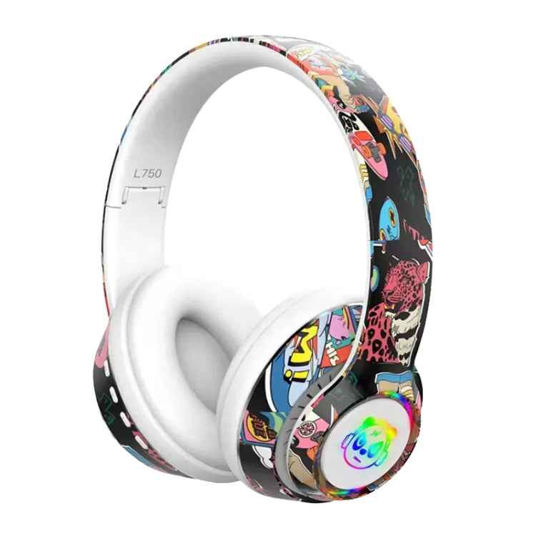 L750 3 in 1 RGB Graffiti Pattern Wireless Gaming Noise Reduction Headset