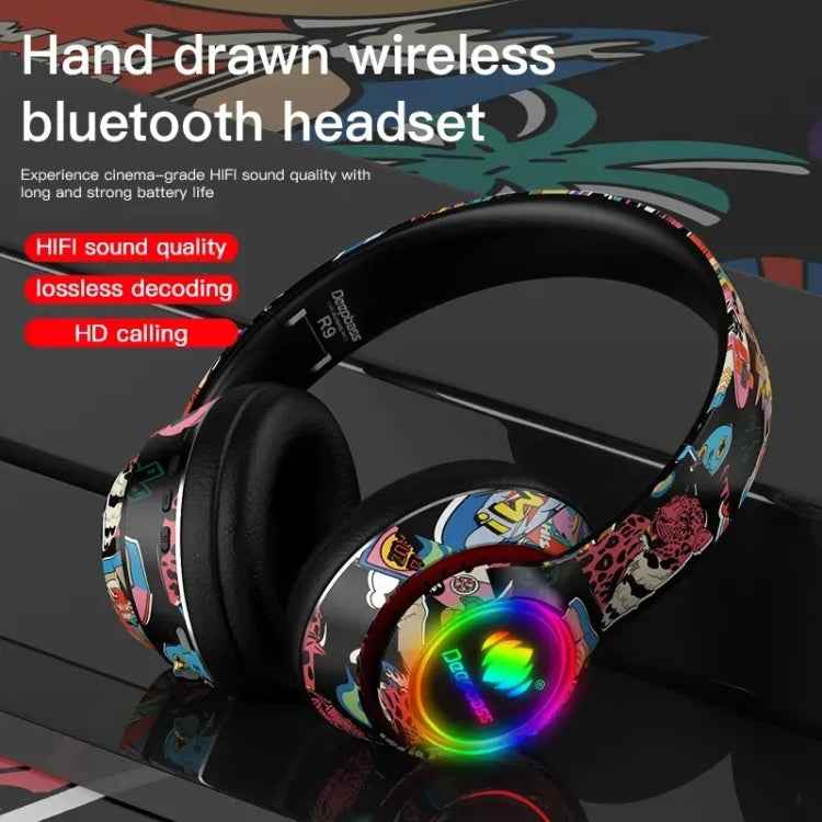 L750 3 in 1 RGB Graffiti Pattern Wireless Gaming Noise Reduction Headset