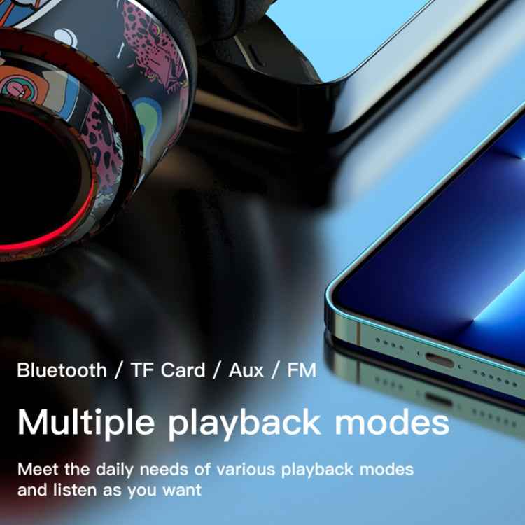 L750 3 in 1 RGB Graffiti Pattern Wireless Gaming Noise Reduction Headset