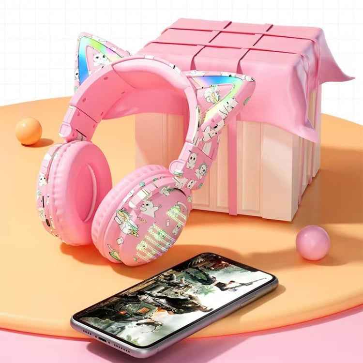 VJ371 Tuya RGB Cat Ear Wireless Bluetooth Earphone with Detachable Microphone